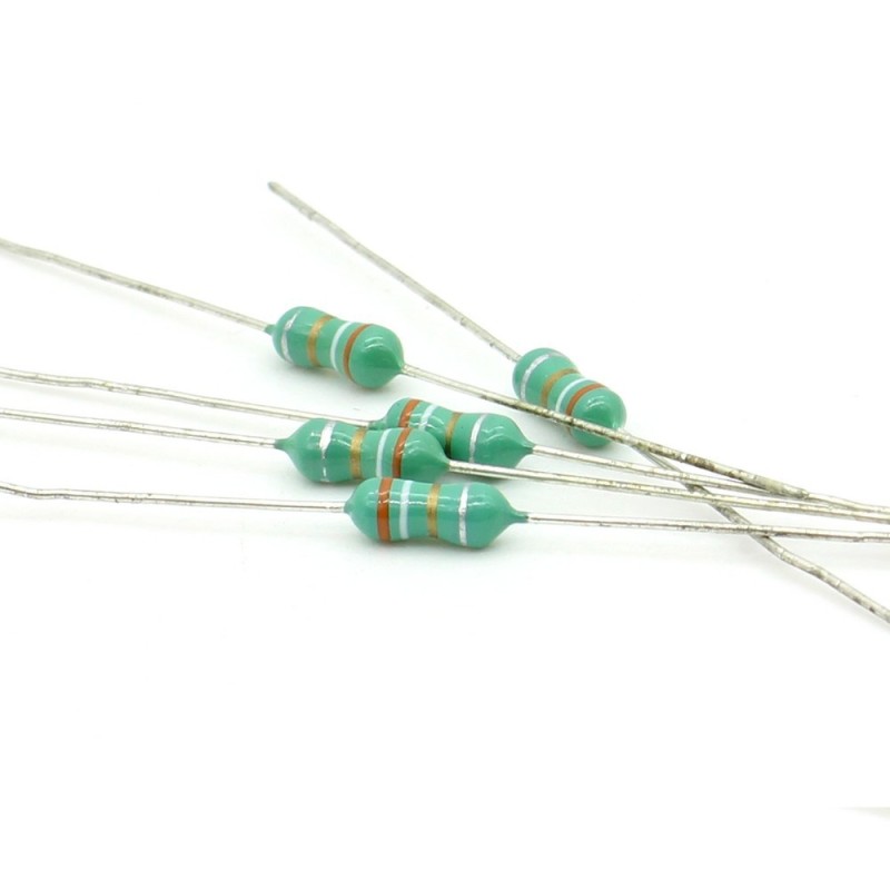 5x Inductance 3.9uH ±10% Axial - TOP-VIEW COILS 