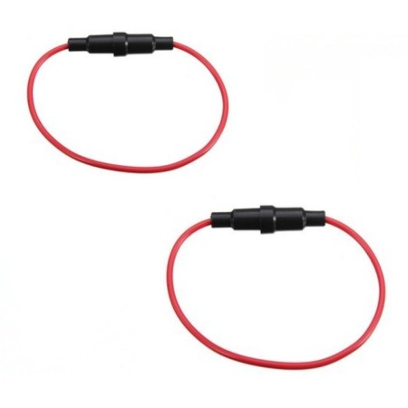 2x Porte fusible verre 6x30mm AGC - Fils 22 AGW -  250v