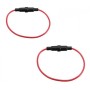 2x Porte fusible verre 6x30mm AGC - Fils 22 AGW -  250v