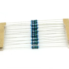 20x Résistances métal ¼W - 0.25w - 1% -  1ohm - 15R