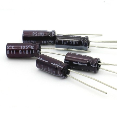 5x Condensateur 1uf 50v - 5x11mm - P:3mm Nichicon - 151con333