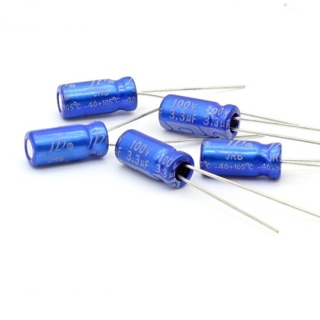 5x Condensateur JB Capacitors 3.3uF 100V 5x11mm - 153con343