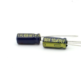 2x Condensateur 10uf 50v - 5x11mm - P:2mm - Panasonic FC - 155con355