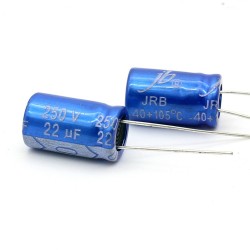 2x Condensateur JB Capacitors 22uF 250V 10x17mm -156con362