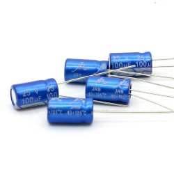 5x Condensateur JB capacitors 100uF 25V 6x11mm -158con377