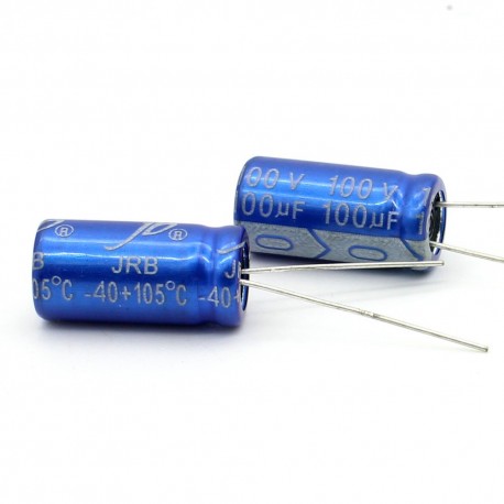 2x Condensateur electrolitique Jb capacitors 100uF 100V 10x20mm