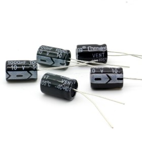 5x Condensateur 1000uf - 10v - 8x12mm - P:4mm - 160con391