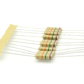 10x Résistance Film Carbone 1w - 75k ohm  - 75kohm  - 5% - Royal OHM