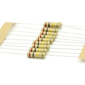 10x Résistance Film Carbone 1w - 200k ohm  - 200kohm  - 5% - Royal OHM 