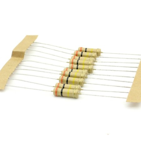 10x Résistance Film Carbone 1w - 300k ohm  - 300kohm  - 5% - Royal OHM