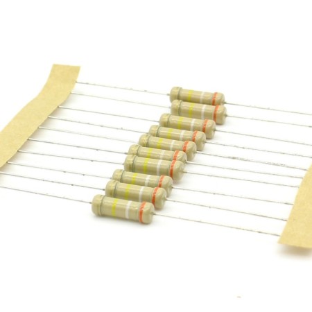 10x Résistance Film Carbone 1w - 390k ohm  - 390kohm  - 5% - Royal OHM