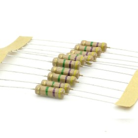 10x Résistance Film Carbone 1w - 4M ohm  - 4.7Mohm  - 5% - Royal OHM