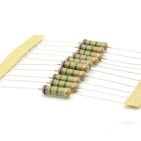 10x Résistance Film Carbone 1w - 7.5M ohm  - 7.5Mohm  - 5% - Royal OHM