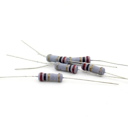 5x Résistance métal oxyde 1w - 2R - 2ohm - 5% - 193res484