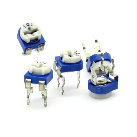 5x Trimmer 101 - 100 ohm - 0.1W Resistance Variable Rm-65 - 196pot037