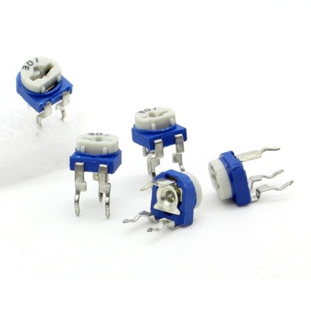 5x Trimmer 301 - 300 ohm - 0.1W Resistance Variable Rm-65 - 196pot039