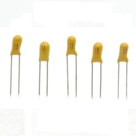5x Condensateur Tantale AVX  0.1uF - 50v - 104 -  radial - 85con413