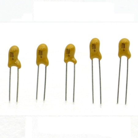 5x Condensateur Tantale AVX  2.2uF - 25v - 225 -  radial 
