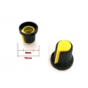2x Bouchon potentiomètre 6mm plastique jaune - 78pot017
