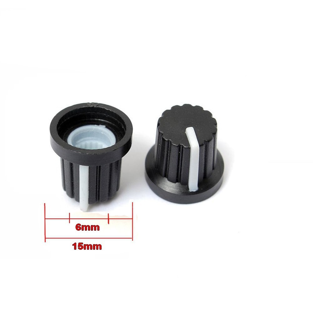78pot027 2x Bouchon potentiomètre 6mm plastique bleu