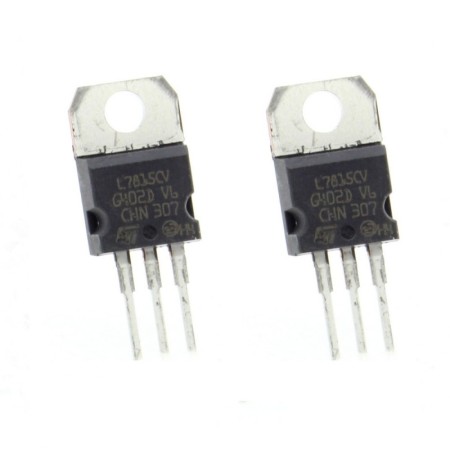 2x L7815CV - L7815  +15V  1.5A - Régulateur Tension - ST - T0-220 