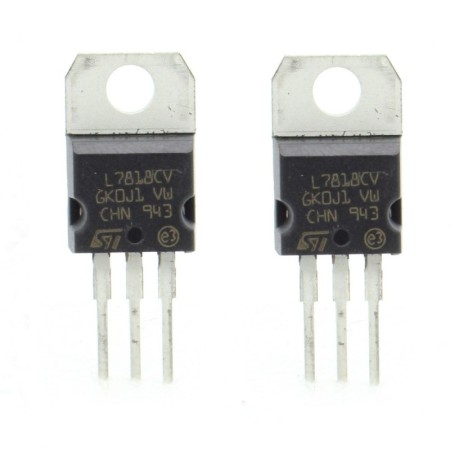 2x L7818CV - L7818 +18V 1.5A - Régulateur Tension - ST - T0-220 - 207IC007