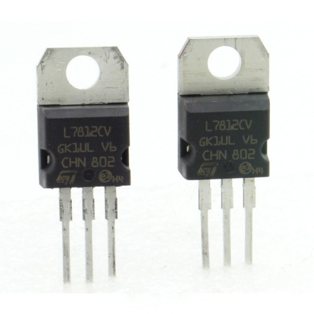 2x L7812CV - L7812 +12V  1.5A - Régulateur Tension - ST - T0-220