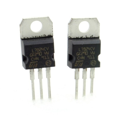 2x L7824CV - L7824 +24V 1A - Régulateur Tension - ST - T0-220 - 207IC010