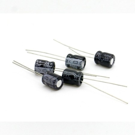 5x Condensateur  100uF 25V 6x8mm - 203con442