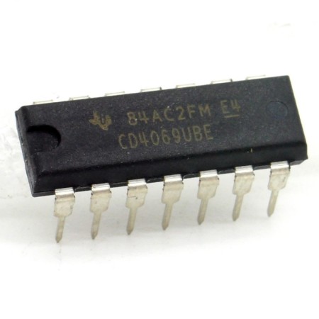 Circuit Intégré CD4069BE CMOS Hex Inverter DIP-14 Texas 214ic093