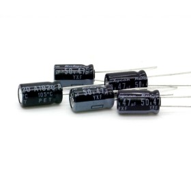 5x Condensateur 47uf - 50v - 6x11mm - Rubicon - 218con456