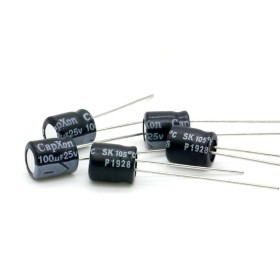 5x Condensateur 100uF 25V 6x7mm - Capxon 