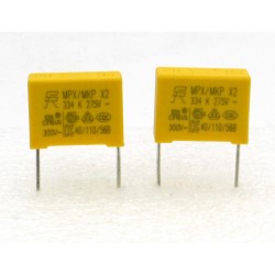 2x Condensateurs MPX MPK X2 334K 330nF P:15mm 275V