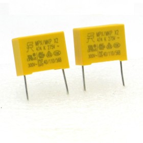 2x Condensateurs MPX MPK X2 474K 470nf  P:15mm 275V
