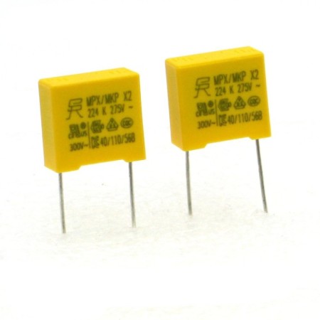 2x Condensateurs MPX MPK X2 224K 220nf  P:10mm 275V