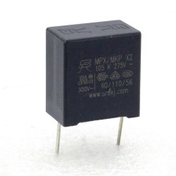 Condensateur MPX MPK X2 105K 1uf P:15mm 275V - SRD - 225con485