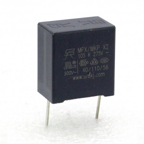 Condensateurs MPX MPK X2 105K 1uf P:15mm 275V 
