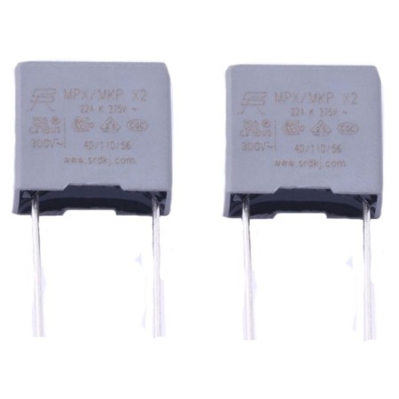 2x Condensateurs MPX MPK X2 224K 220nf  P:10mm 275V 