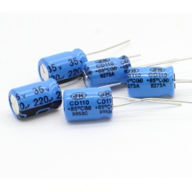 5x Condensateur 220uF 35V 8x12mm - Nantong Jianghai - 233con515