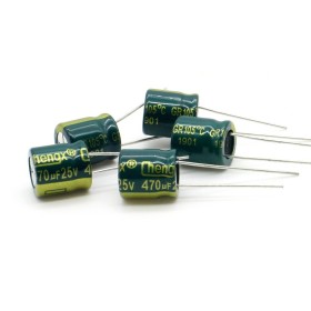 5x Condensateur 470uF 25V 10x11mm - pas: 5mm - Chengxing 