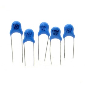 5x Condensateur ceramique  122 1.2nf - 1kv - 1000v Haute Tension