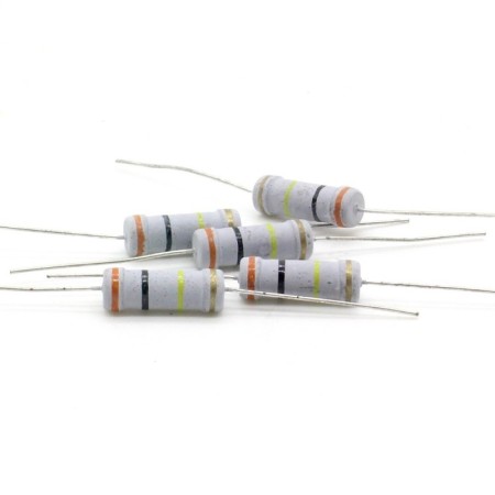 5x Résistance métal oxyde 2w - 300kohm - 5% - 245res530