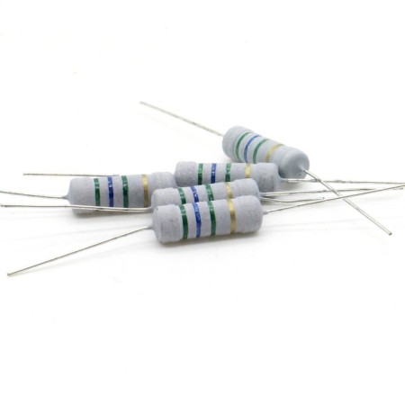 5x Résistance métal oxyde 2w - 5.6Mohm - 5%