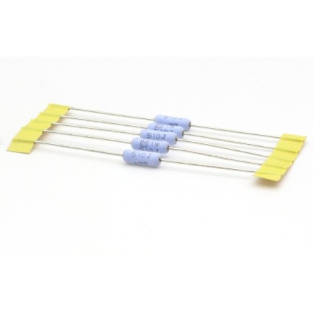 5x Résistance métal oxide - 51ohm -  1W - 5% - Panasonic