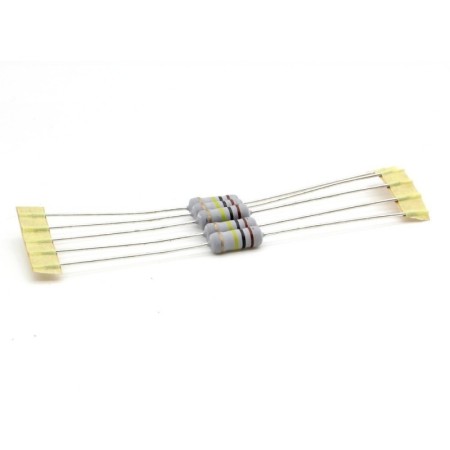 5x Résistance métal oxide - 100kohm -  1W - 5% - Yageo