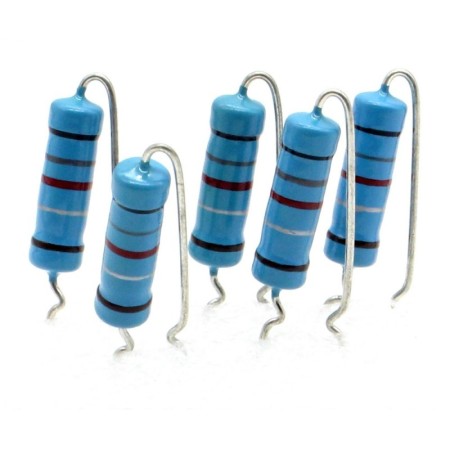 5x Résistance métal - 0.82ohm - 0R82 - 2W - 1% - 279res748