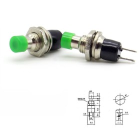 2x Commutateur PBS-110 Vert  0.5A - 250V