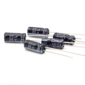 5x Condensateur 22uF 25V  5x11mm -