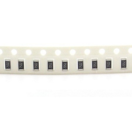 20x Résistance CMS 1206 75Kohm - 7502 - 1/4w - 1% - SMD