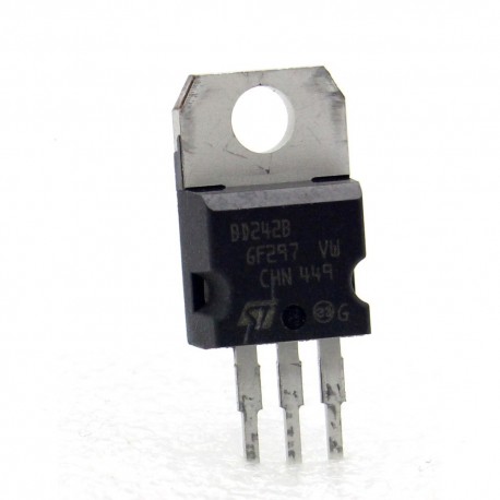 1x Transistor BD242B - 80V - 3A - 40w PNP - TO-220 - ST